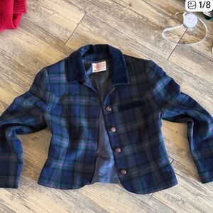 Pendleton Blue and Green Plaid Blazer